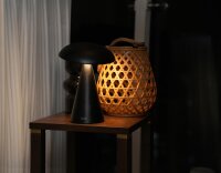 Kinoko XS Akku LED Tisch- und Wandleuchte matt schwarz
