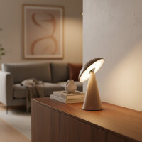 Kinoko XS Akku LED Tisch- und Wandeuchte matt hellbraun