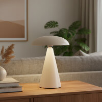 Kinoko XS Akku LED Tisch- und Wandeuchte matt creme