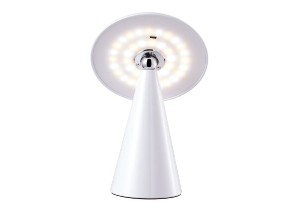 Kinoko XS Akku LED Tisch- und Wandleuchte hochglanz weiß