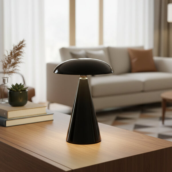 Kinoko XS Akku LED Tisch- und Wandeuchte hochglanz schwarz