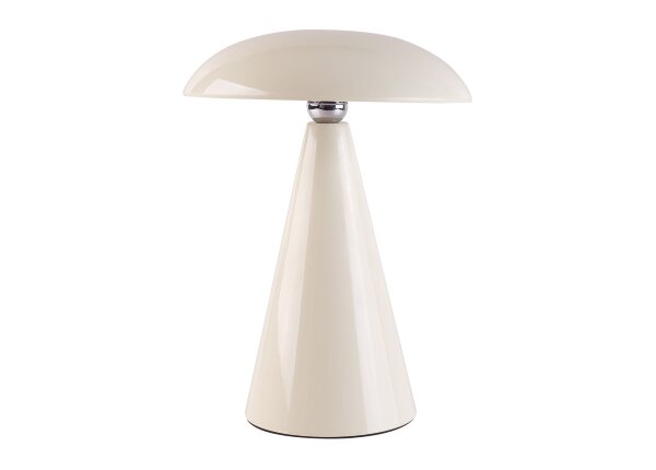 Kinoko XS Akku LED Tisch- und Wandleuchte hochglanz creme