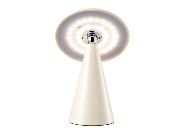 Kinoko XS Akku LED Tisch- und Wandleuchte hochglanz creme