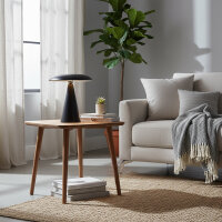 Kinoko II Akku LED Tisch- und Wandleuchte matt schwarz