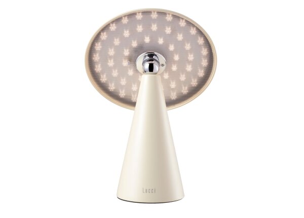 Kinoko II Akku LED Tisch- und Wandeuchte matt creme