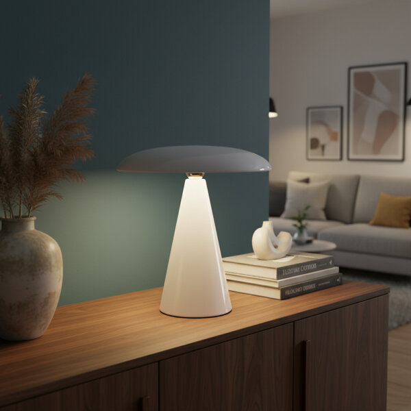 Kinoko II Akku LED Tisch- und Wandeuchte hochglanz weiß