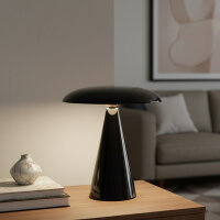 Kinoko II Akku LED Tisch- und Wandleuchte hochglanz schwarz