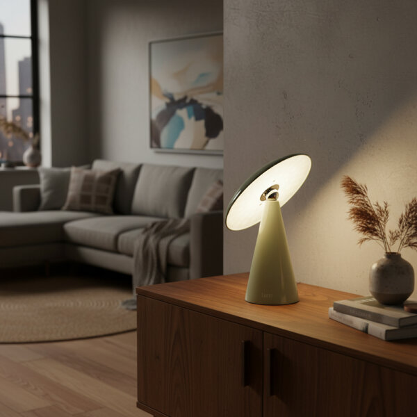 Kinoko II Akku LED Tisch- und Wandleuchte hochglanz jadegrün