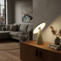 Kinoko II Akku LED Tisch- und Wandeuchte hochglanz jadegrün