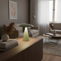 Kinoko II Akku LED Tisch- und Wandleuchte hochglanz jadegrün