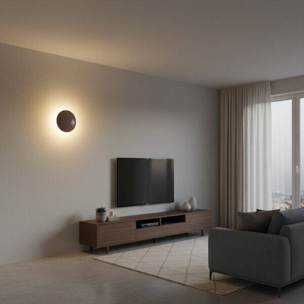 Kinoko II Akku LED Tisch- und Wandleuchte hochglanz hellbraun