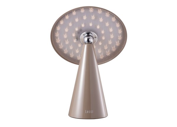 Kinoko II Akku LED Tisch- und Wandleuchte hochglanz hellbraun