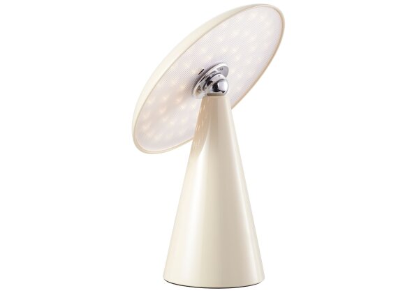 Kinoko II Akku LED Tisch- und Wandleuchte hochglanz creme