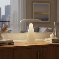 Kinoko II Akku LED Tisch- und Wandleuchte hochglanz creme