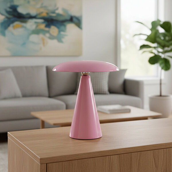 Kinoko II Akku LED Tisch- und Wandleuchte hochglanz pink