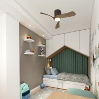 Mantra Nemo II XS Deckenventilator LED schwarz-walnuss