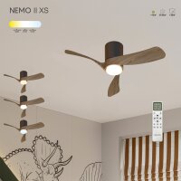 Mantra Nemo II XS Deckenventilator LED schwarz-walnuss