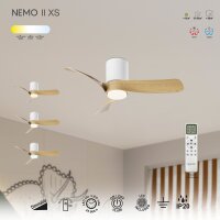 Mantra Nemo II XS Deckenventilator LED weiß-holz