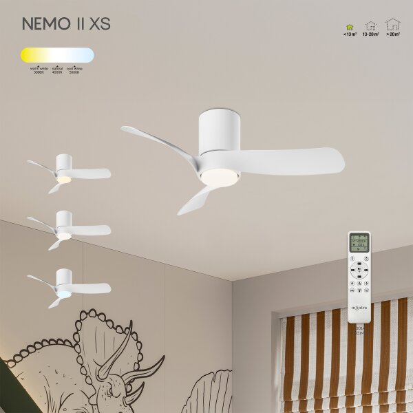 Mantra Nemo II XS Deckenventilator LED weiß