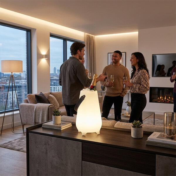 THE MOOX S Getränkekühler LED RGB mit Bluetooth-Lautsprecher