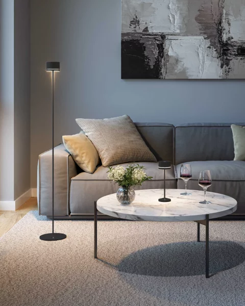 Leonardo Monza Akku LED Stehleuchte schwarz