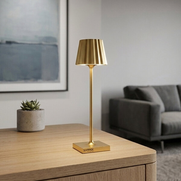 Sompex Troll Nano RC Akku Tischleuchte gold