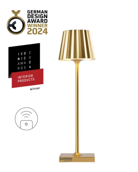 Sompex Troll Nano RC Akku Tischleuchte gold