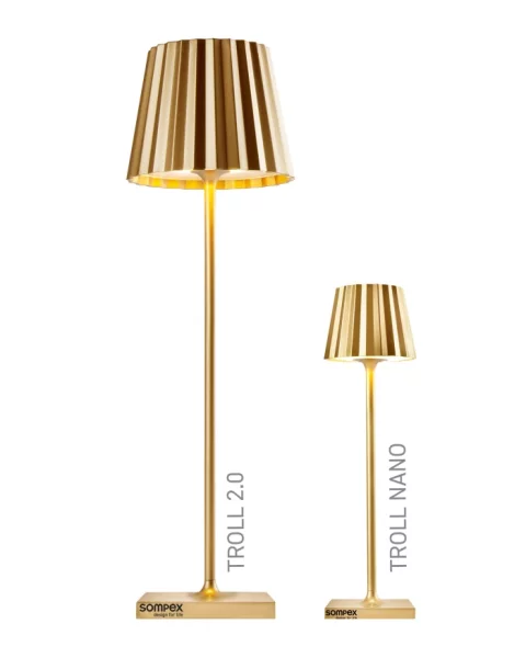 Sompex Troll Nano RC Akku Tischleuchte gold
