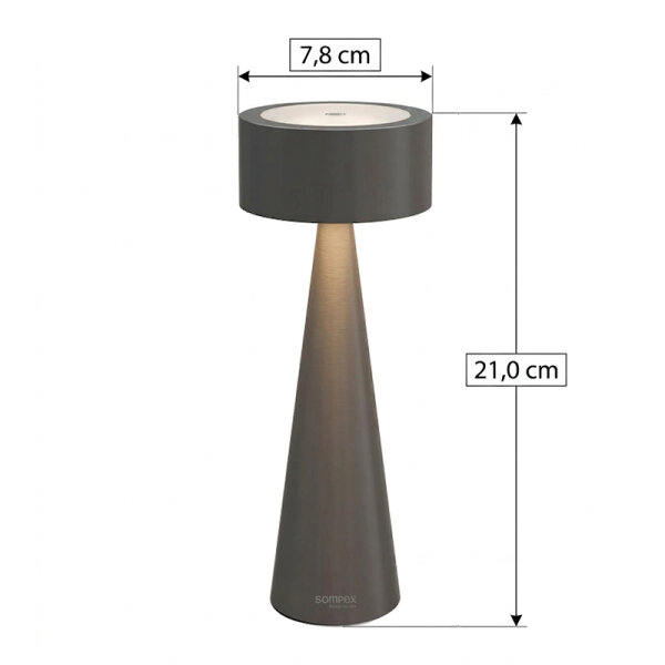 Sompex Elody Akku Tischleuchte olivgrün