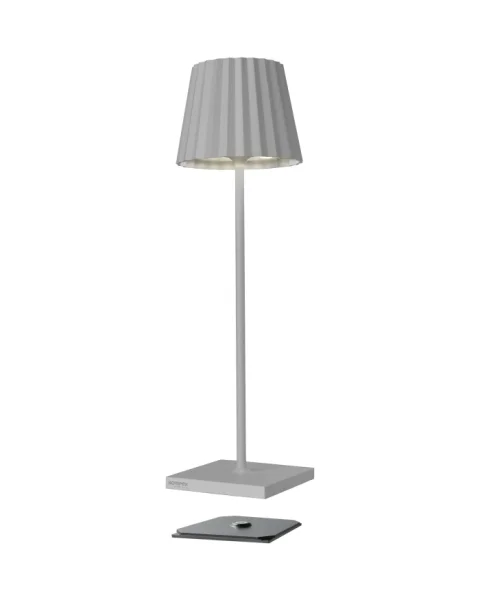 Sompex Troll RC grau Akku LED Tischleuchte