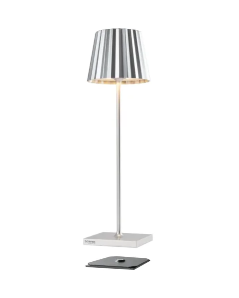Sompex Troll RC silber Akku LED Tischleuchte