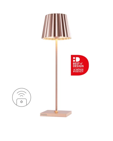 Sompex Troll RC roségold Akku LED Tischleuchte