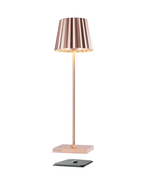 Sompex Troll RC roségold Akku LED Tischleuchte