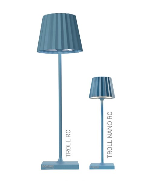 Sompex Troll Nano RC Akku Tischleuchte blau