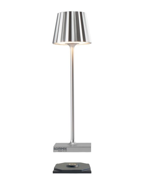 Sompex Troll Nano RC Akku Tischleuchte silber