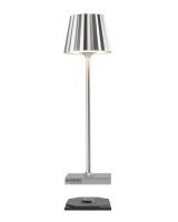 Sompex Troll Nano RC Akku Tischleuchte silber