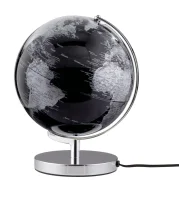 TERRA LIGHT Leuchtglobus schwarz/silber