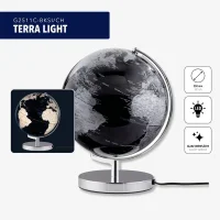 TERRA LIGHT Leuchtglobus schwarz/silber