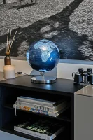 TERRA LIGHT Leuchtglobus blau/silber