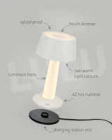Sompex Lulu Akku Tischleuchte weiß