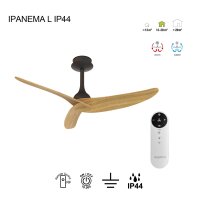 Mantra Ipanema L IP44 Deckenventilator schwarz/holz