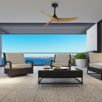 Mantra Ipanema L IP44 Deckenventilator schwarz/holz