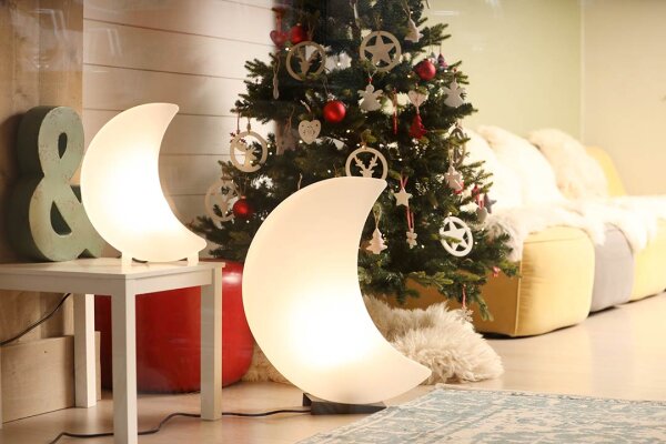 8 Seasons Design Dekoleuchte Shining Moon 60 cm weiß