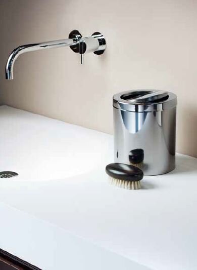 Decor Walther DW 1240 Tischpapierkorb mit Schwingdeckel Edelstahl poliert